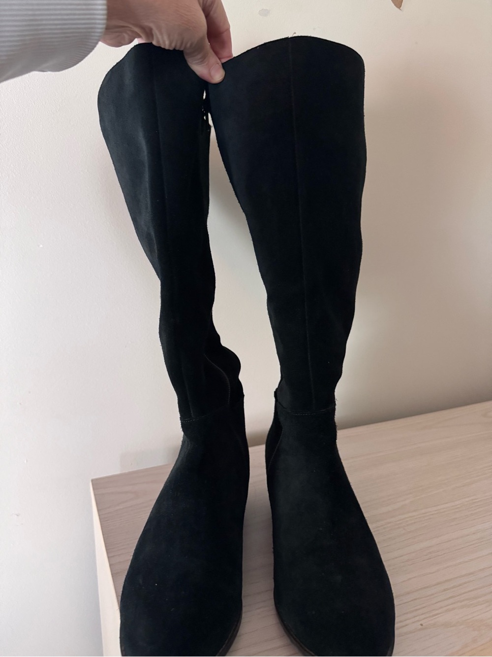 Vionic Black Suede Over-The-Knee Boots Wide Calf